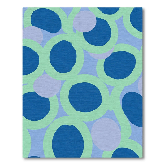Blue Green Pastel Circles Overlap Rug