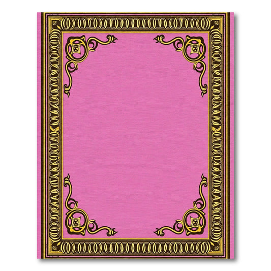 Pink And Gold Ornate Scroll Rug