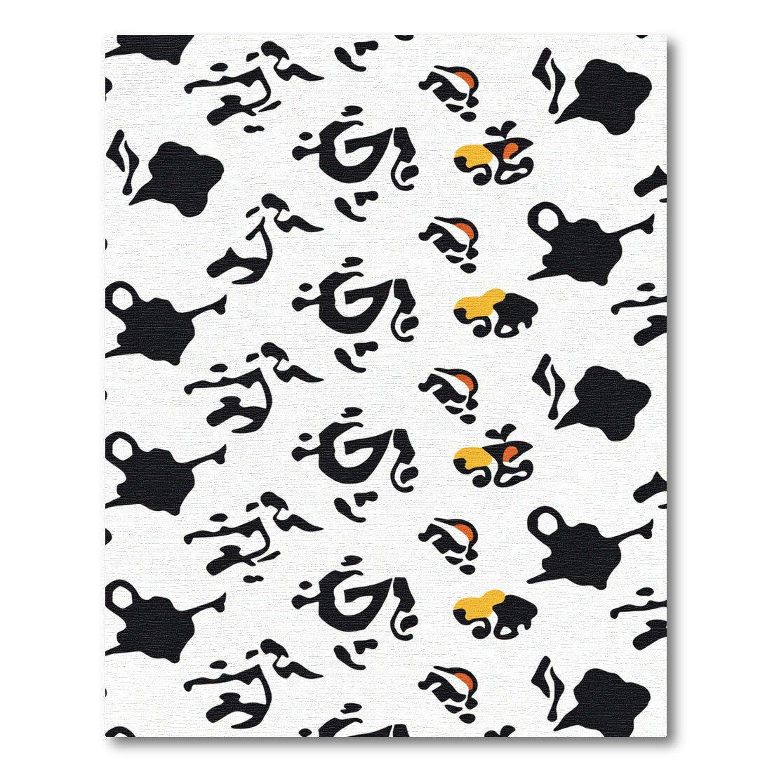 Playful Black White Amber Spot Rug