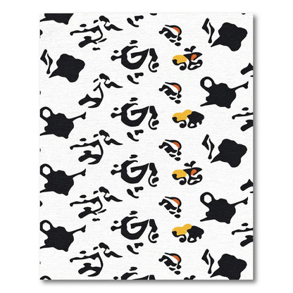 Playful Black White Amber Spot Rug