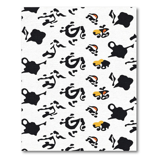 Playful Black White Amber Spot Rug