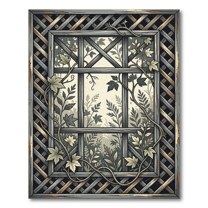 Grey Garden Trellis Vine Accent Rug