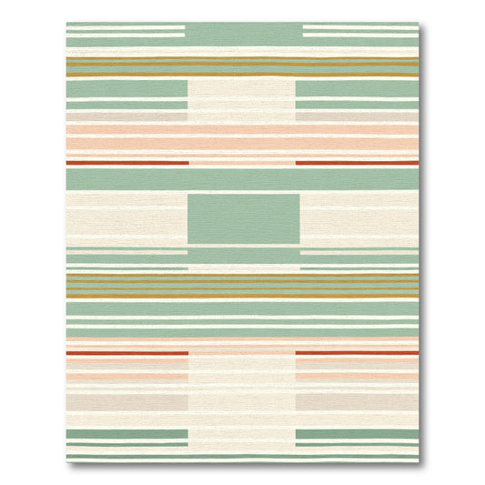 Striped Geometric Palette Rug