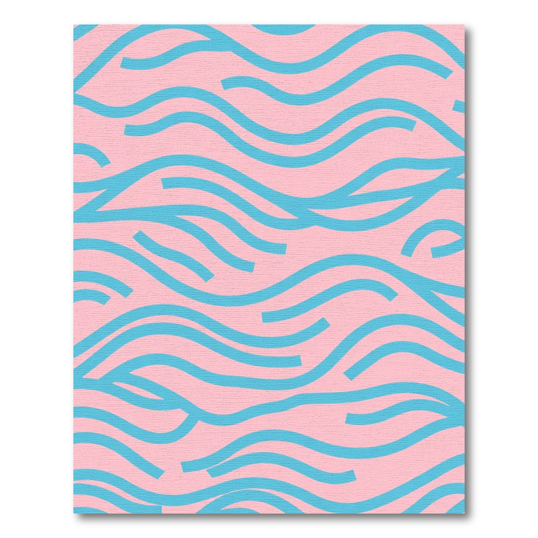 Pink Blue Wavy Lines Rug