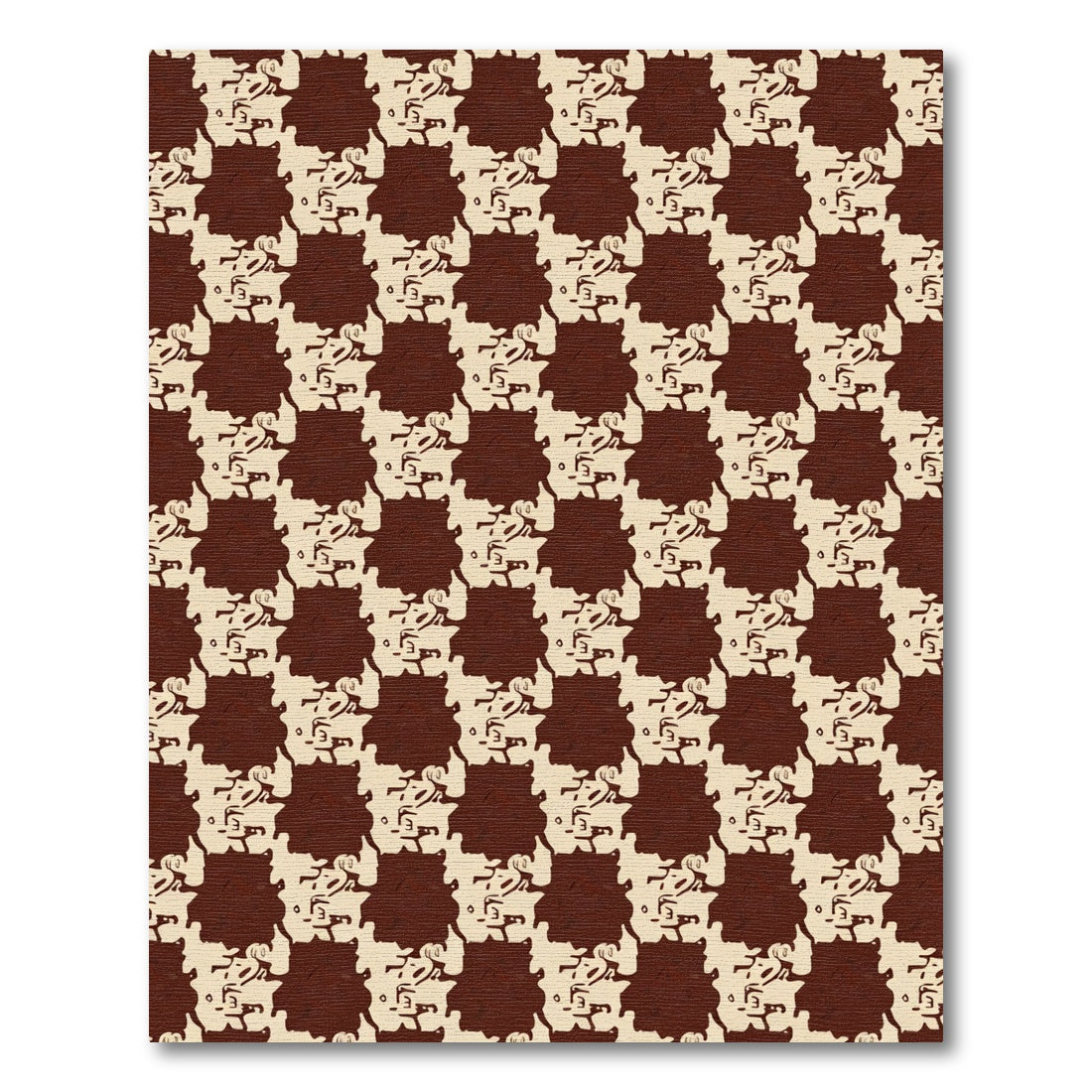 Chocolate Houndstooth Textured Rug