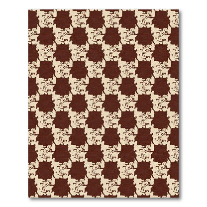 Chocolate Houndstooth Textured Rug