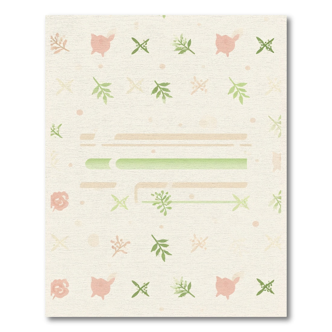 Pastel Pink Green Floral Abstract Rug