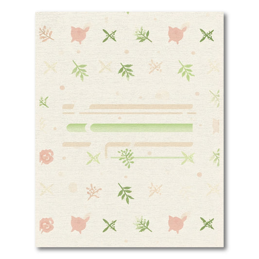 Pastel Pink Green Floral Abstract Rug