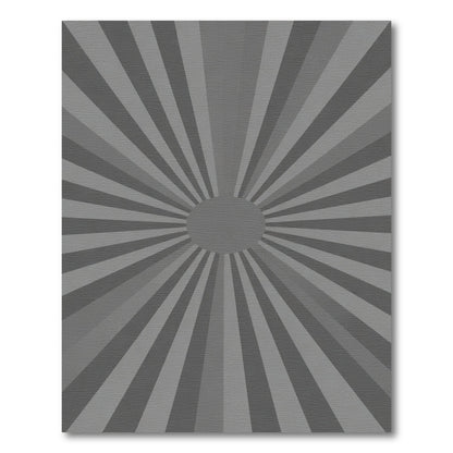 Gray Sunburst Radial Rug