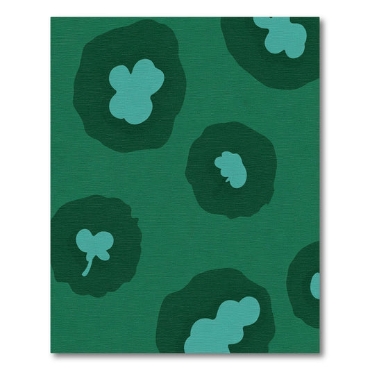 Teal Clover Bloom Organic Rug