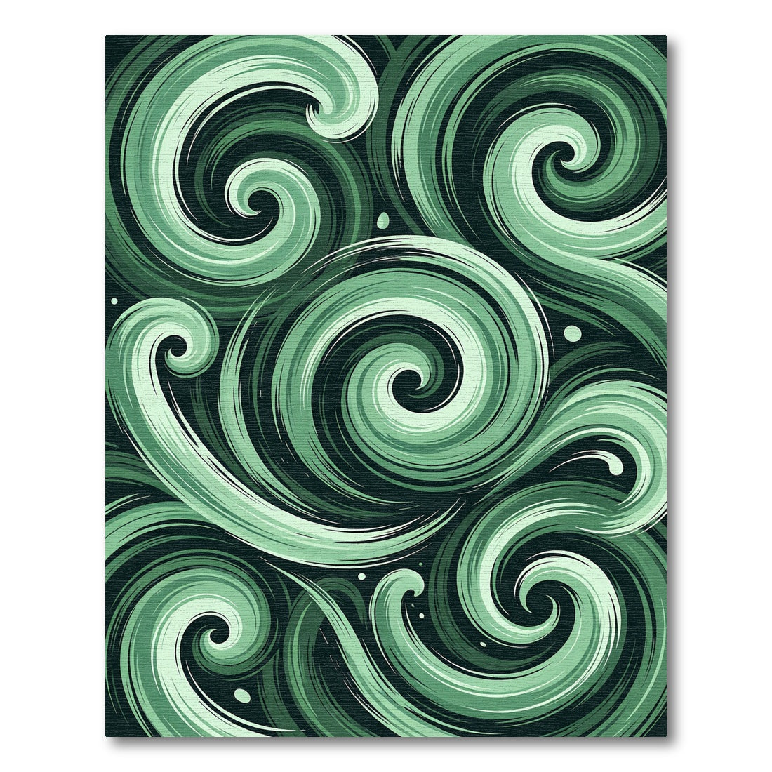 Muted Green Swirling Abstract Rug