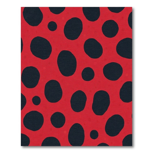 Bold Red Polka Dot Contemporary Rug