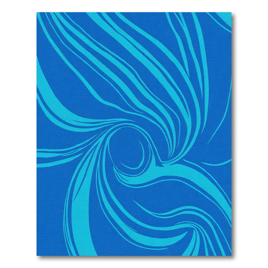 Deep Blue Swirling Sea Swirl Rug