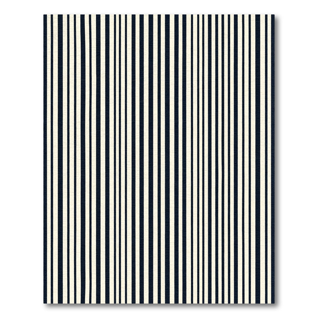 Navy Cream Uneven Stripe Rug