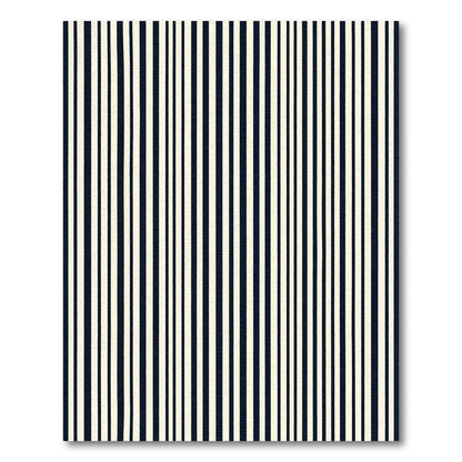 Navy Cream Uneven Stripe Rug