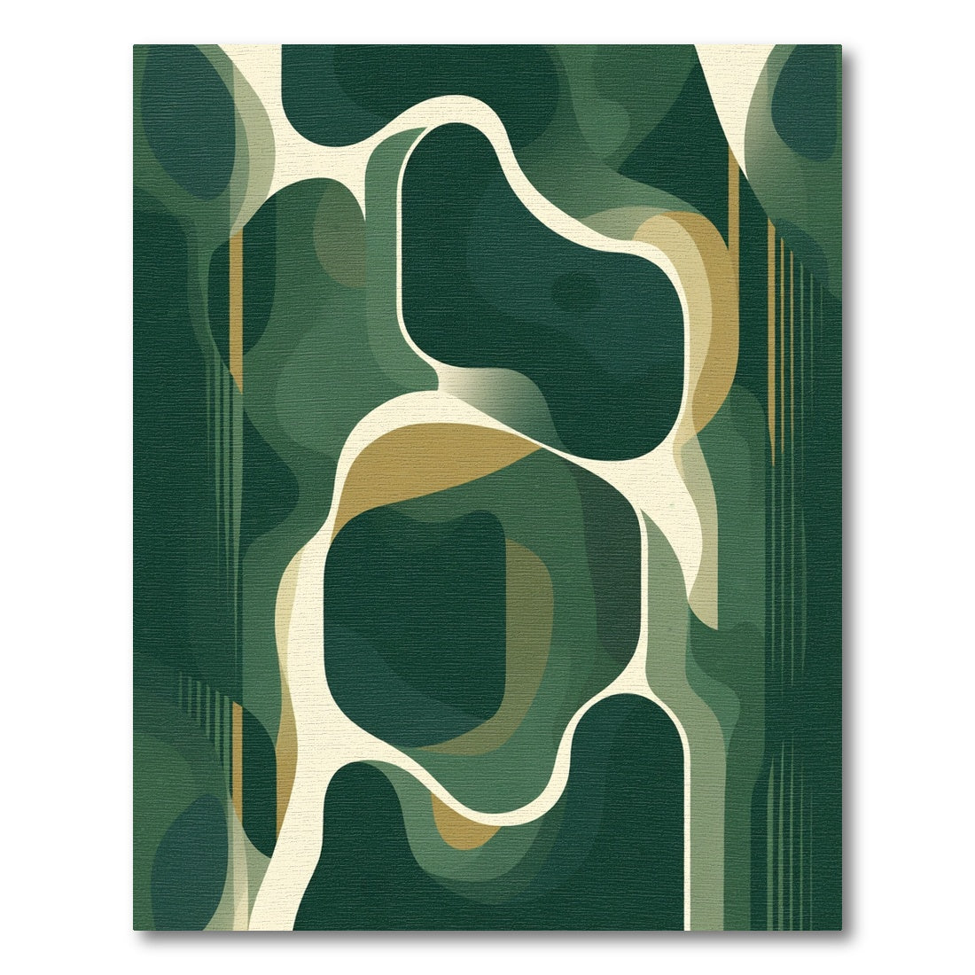 Green And Gold Organic Flow Rug