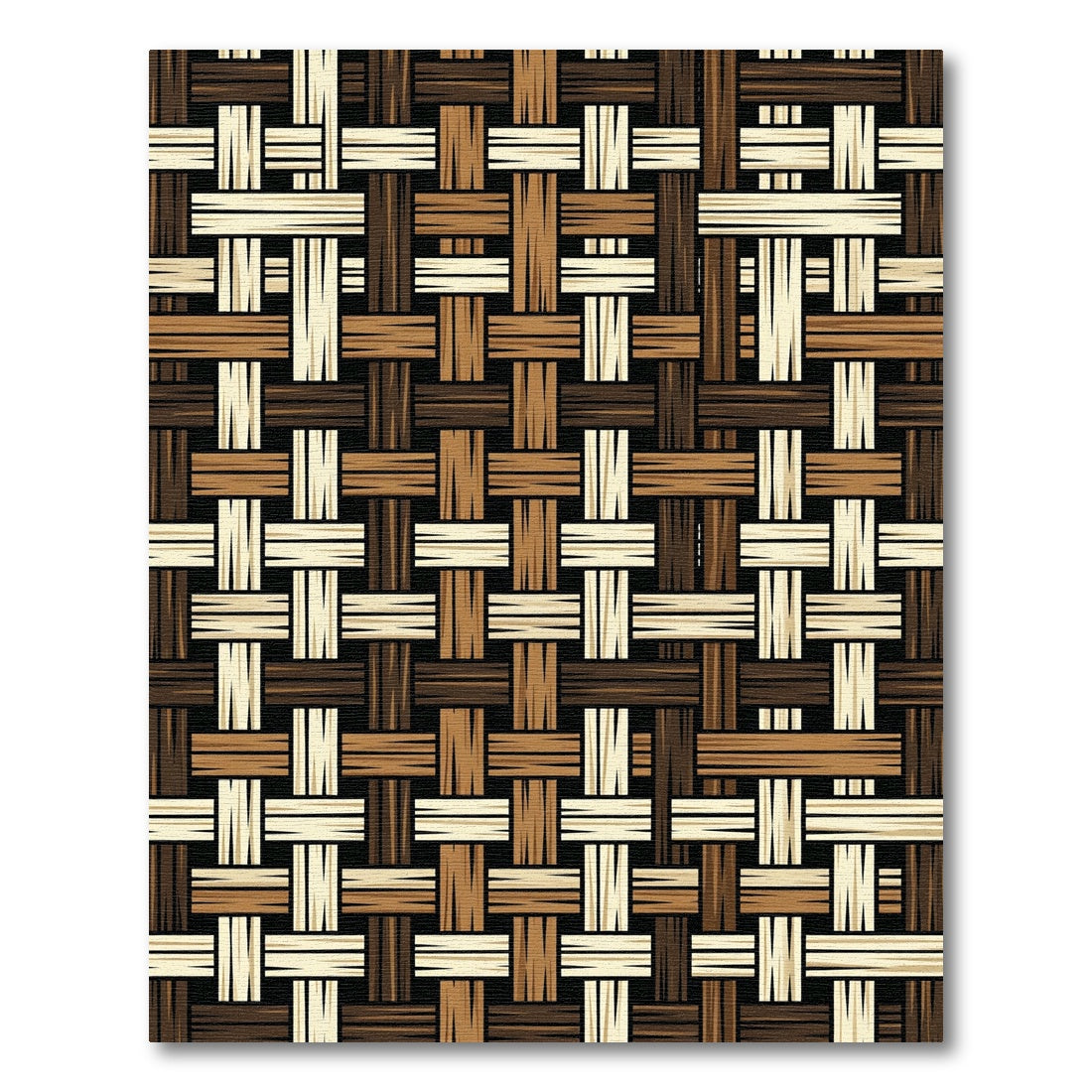 Woven Earth Tones Interlocking Threads Rug