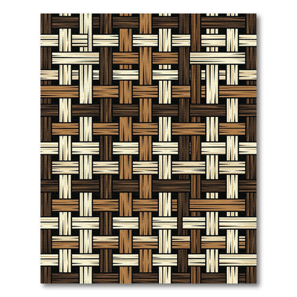 Woven Earth Tones Interlocking Threads Rug