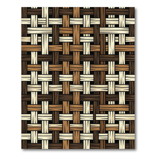 Woven Earth Tones Interlocking Threads Rug