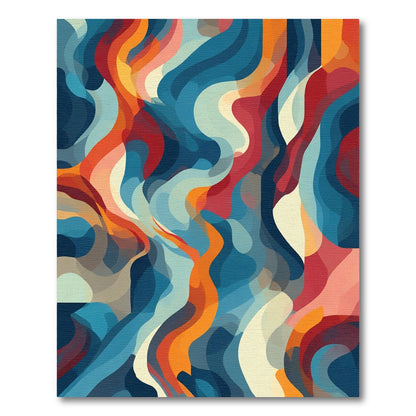 Vibrant Abstract Wavy Flow Rug