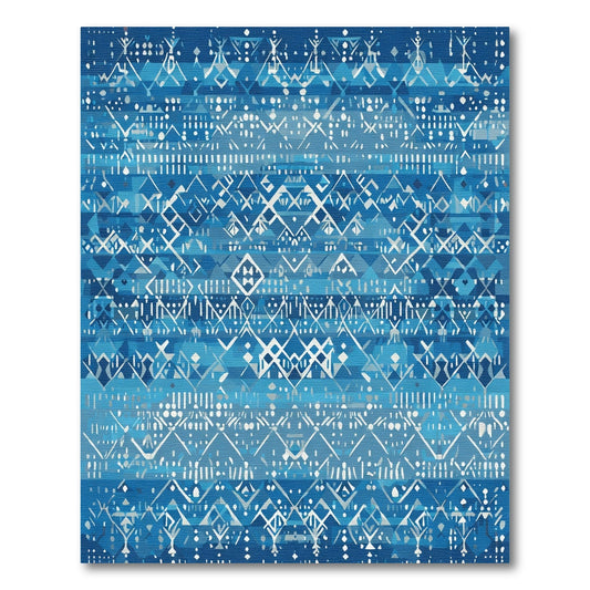 Midnight Blue Tribal Diamond Horizon Rug