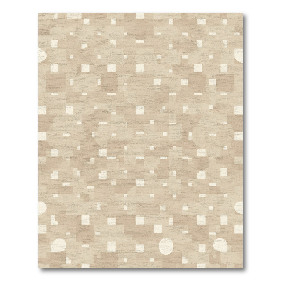 Earthy Tone Geometric Pixel Rug