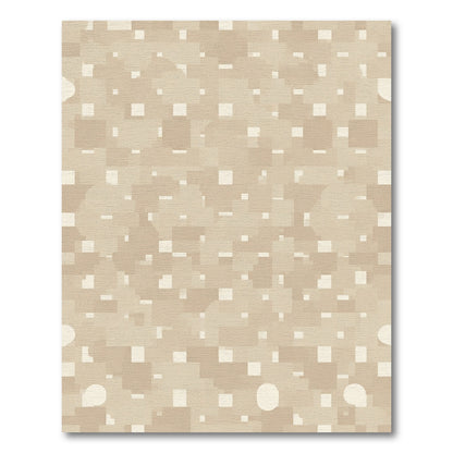 Earthy Tone Geometric Pixel Rug