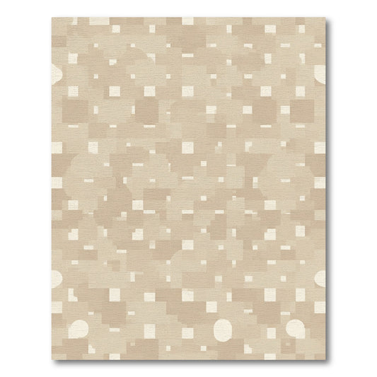 Earthy Tone Geometric Pixel Rug