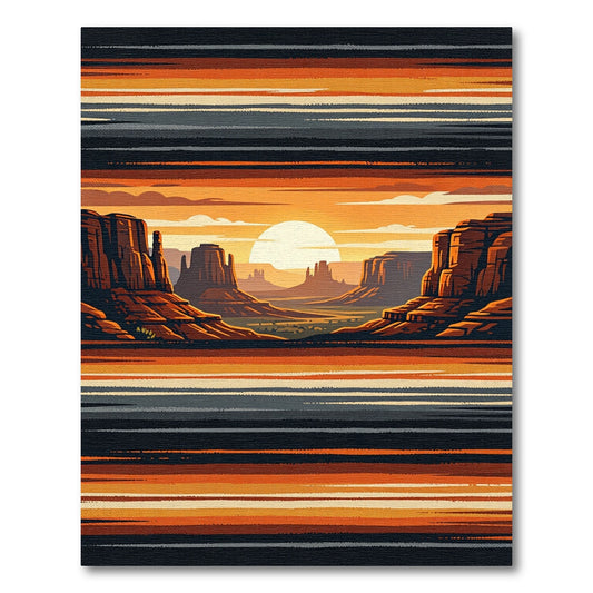 Southwestern Desert Sunset Horizon Stripe Rug