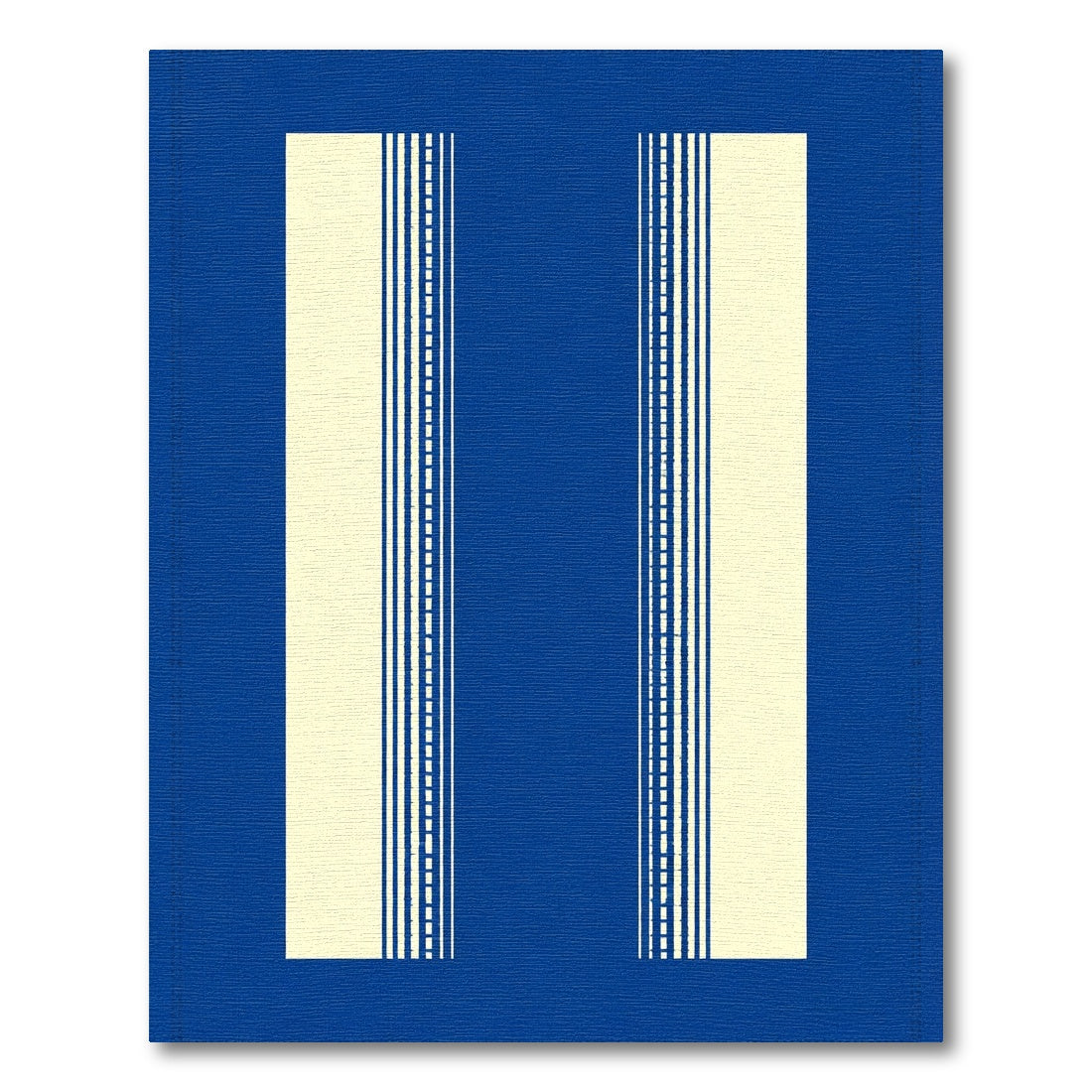 Bold Blue Ivory Vertical Stripe Rug