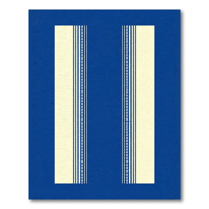 Bold Blue Ivory Vertical Stripe Rug