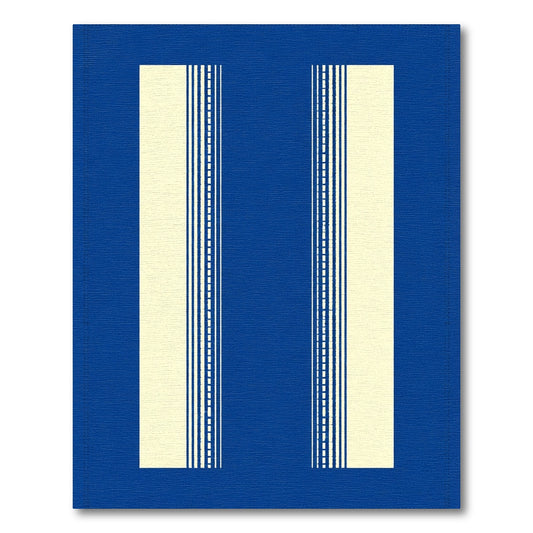 Bold Blue Ivory Vertical Stripe Rug