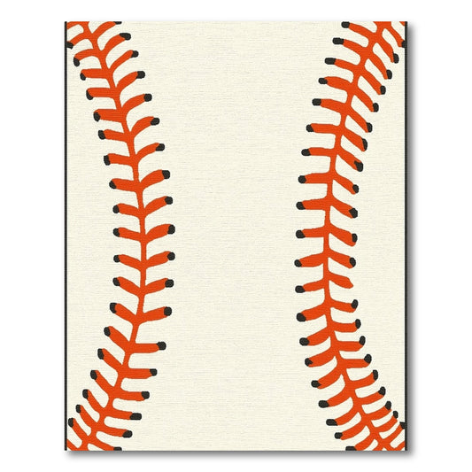 Classic Red Baseball Seam Rug