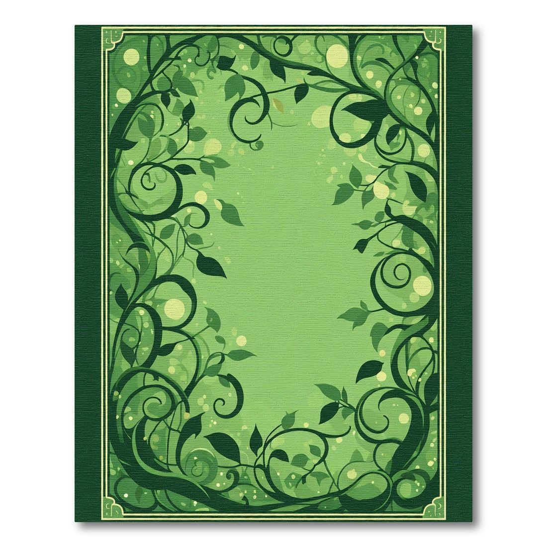 Verdant Vine Swirl Garden Frame Rug