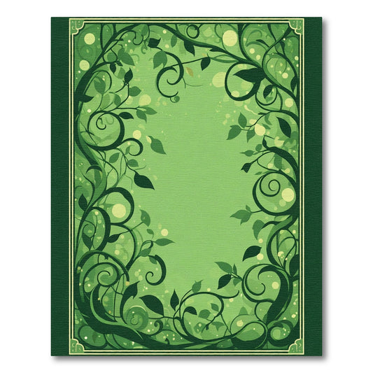 Verdant Vine Swirl Garden Frame Rug