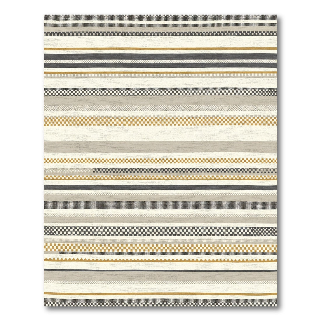 Neutral Earthy Textured Stripe Rug
