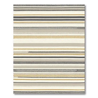 Neutral Earthy Textured Stripe Rug