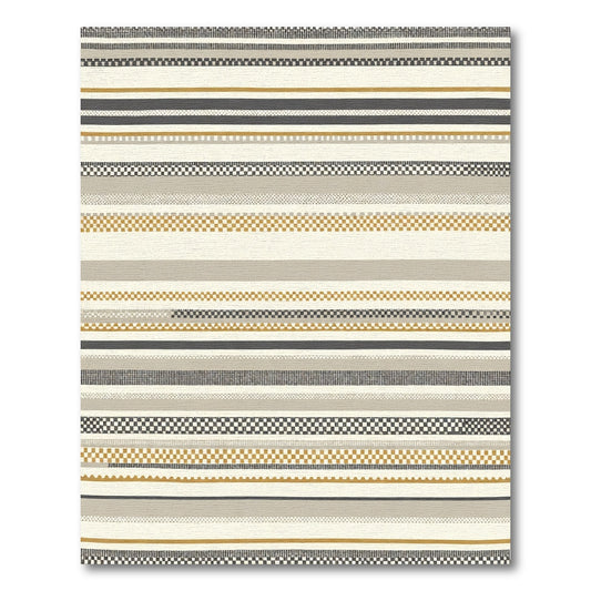 Neutral Earthy Textured Stripe Rug