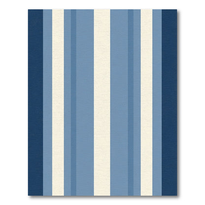 Navy Blue Cream Striped Vertical Lines Rug