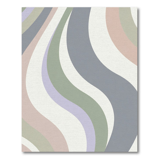 Soft Pastel Swirl Ribbon Abstract Rug