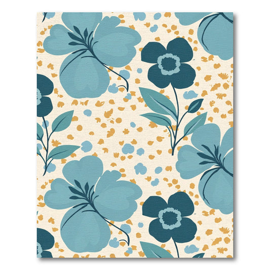 Teal Blue Floral Scatter Rug