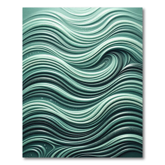 Teal Abstract Coastal Swirl Relief Rug
