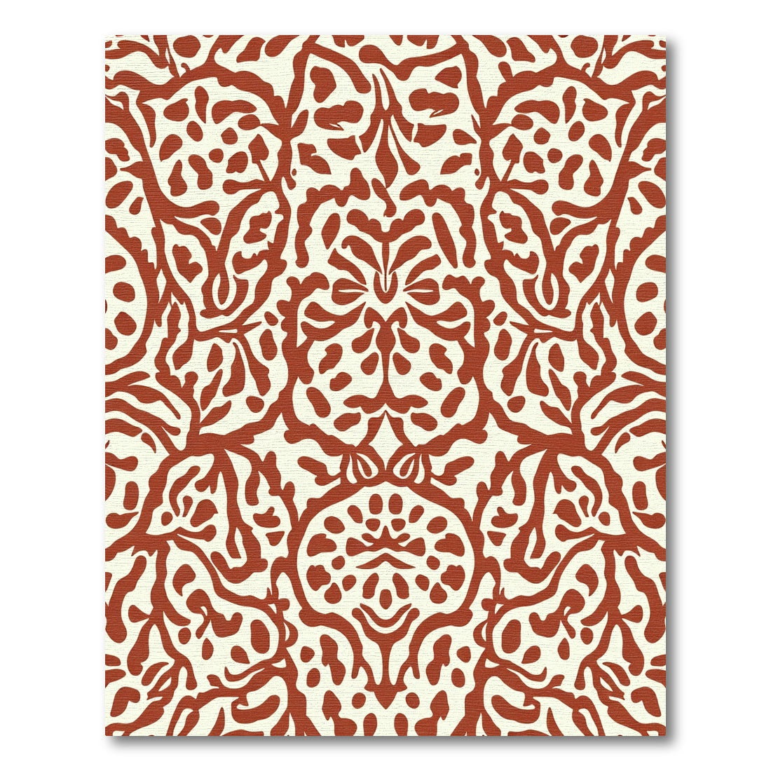 Ornate Crimson Floral Medallion Rug