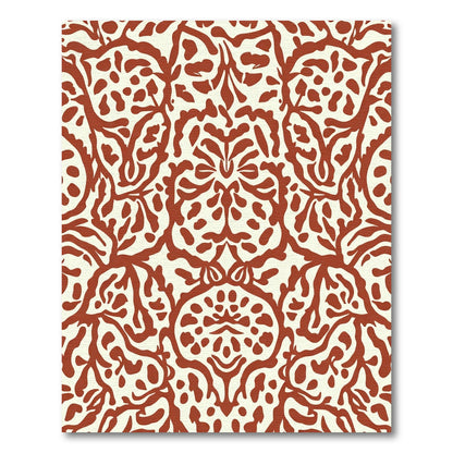Ornate Crimson Floral Medallion Rug