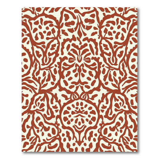 Ornate Crimson Floral Medallion Rug