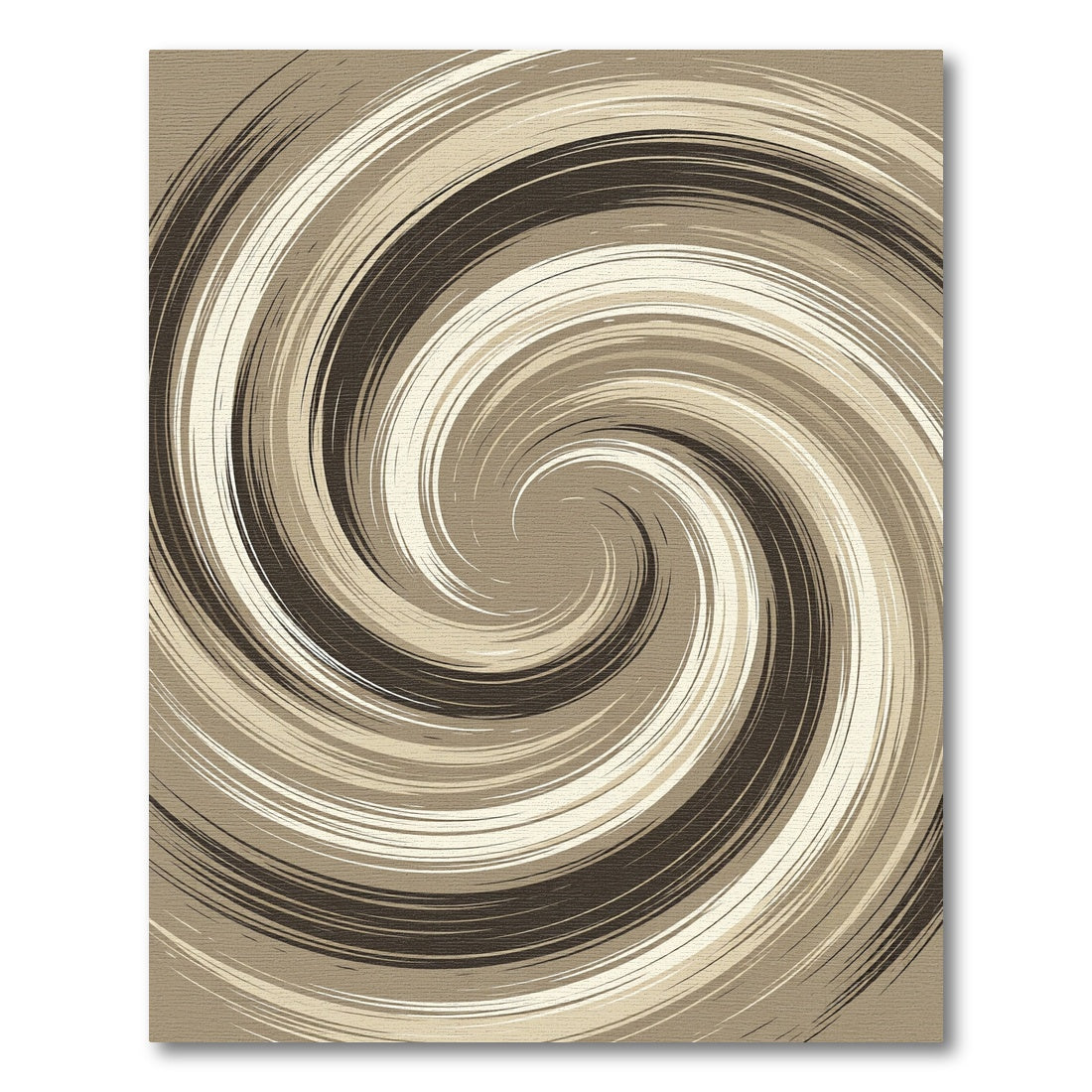 Minimalist Beige and Mocha Swirl Rug