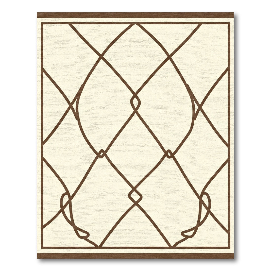 Cream Brown Intersecting Diamond Swirl Rug