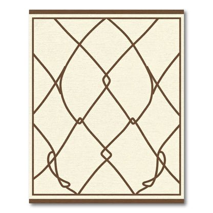 Cream Brown Intersecting Diamond Swirl Rug