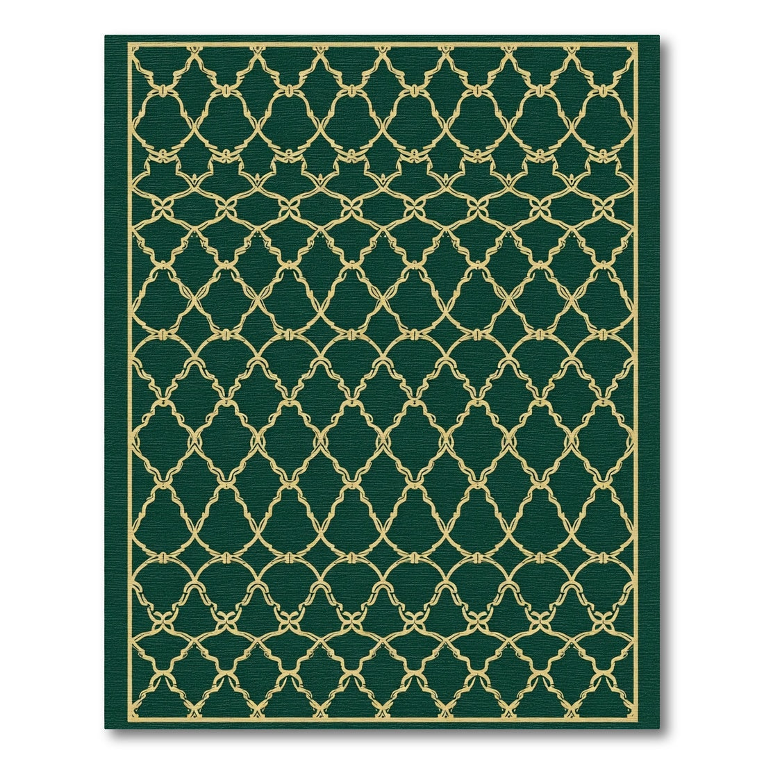 Emerald Gold Lattice Weave Rug
