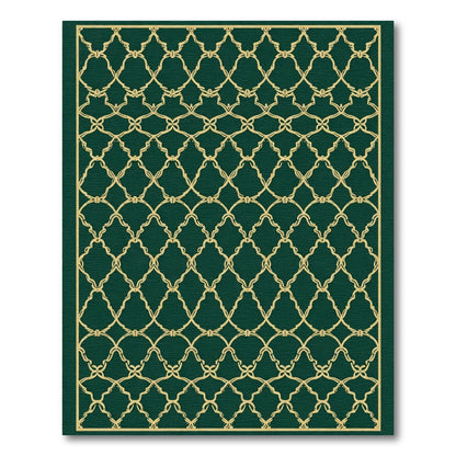 Emerald Gold Lattice Weave Rug